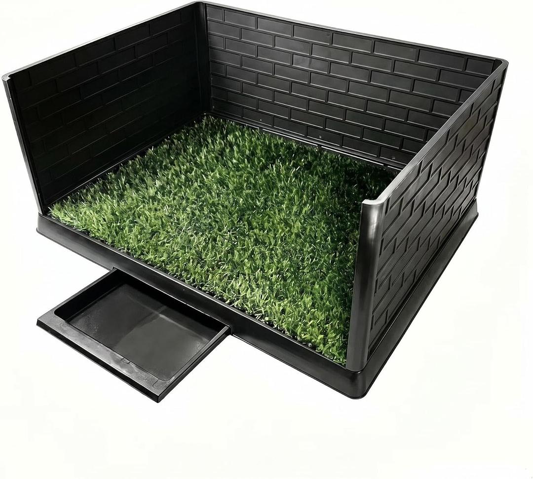 Large Dog Grass Pad with Tray, Puppy Potty Training Mat, Portable Pet Lawn Toilet, Indoor & Outdoor 30" 20" Artificial Grass Patch for Small Medium Big Dogs