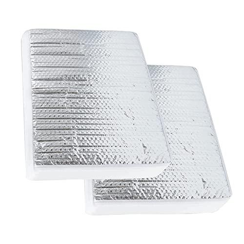 PRUNkuar RV Vent Insulator, 14" x 14" x 3" Vent Pillow Skylight Insulator with Reflective Surface for Standard Shower Skylight - 2 Pack