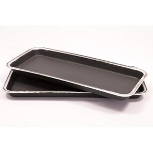 16" Decorative Rectangular Tray/Saucer (2 Pack) Fancy Trim Rustic/French Country Look, Planter Base for Indoor/Outdoor Decor Use. Long Lasting, Reusable Light Weight (16 inches, Silver)