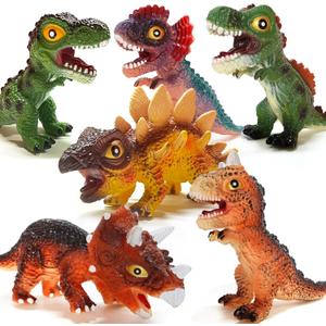 6 Piece Jumbo Dinosaur Toys for Kids 3-5, Soft Dinosaurs with Sound, Perfect Party Favors for Kids' Birthdays