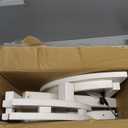 KALUMOON Corner Shower Stool, HDPE Waterproof Shower Bench for Inside Shower, Small Shower Chair Seat for Shaving Legs with Storage Shelf, Shower Head Holder, Adjustable Feet (White)