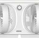 shinic 9" Twin Window Fan with 270 Rotatable Fans, 2-Speeds, Vertical Window Fan with Rigid & Accordion Expanders, Width Adjustable (21.65" To 33.27"), Ideal for Home, Kitchen, Bedroom, Office