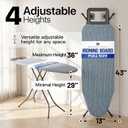 Ironing Board Full Size | Heavy Duty Iron Board with Multi-Layer Cover Pad - Height Adjustable Iron Table, Safety Iron Rest, Ironing Boards for Laundry Room or Dorm Use (43x13)