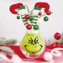 3Pack 5 Inch Christmas Face Stickers for Crafts Large Vinyl Faces Eyes Pitcher Transparent Decals for Ornaments Glass Drinking Cups Wood Decorations Balls Party Supplies (hoho12)