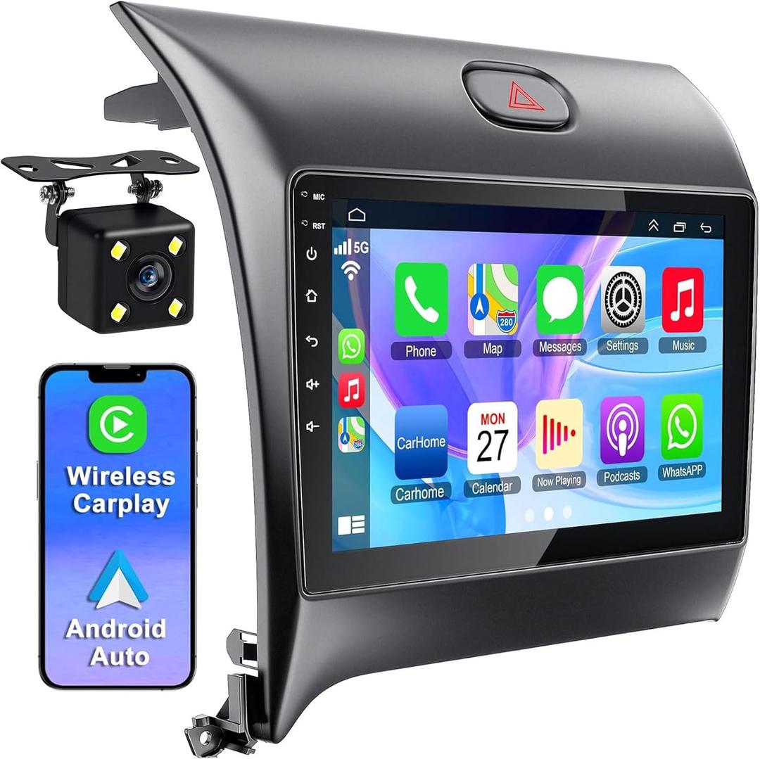 9 inch Car Stereo with Carplay Android Auto fit for Kia Forte 2013-2018 Double Din Android 13.0 Touch Screen Car Radio Receiver w/WiFi GPS Navigation Bluetooth Backup Camera - 2+32G