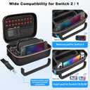 Gorixer Switch 2 Case for Nintendo Switch 2(2025) or 1 and OLED Models(2021),Stores 18 Game Cards for Nintendo 3DS & 2DS Games (Black)