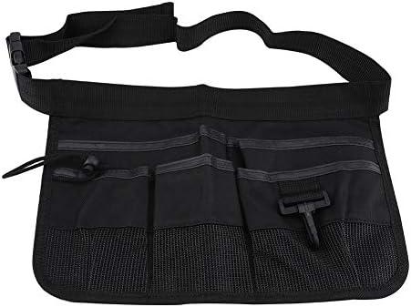 Garden Decoration Multi Pockets Electrician Tool Pouch Bag Multi Propose Waist Bag Thicken Belt, Home Gardening (Black)