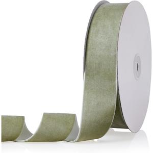 1.5" X 20 Yards Dusty Green Velvet Ribbon for Christmas Tree Wreath Vintage Decoration Handmade Crafts Ornaments Gift Wrapping and Bow Making