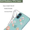 Unov Case for iPhone 16 Case Clear with Design Embossed Flower Pattern Soft TPU Bumper Slim Protective 6.1 Inch (Daisy Blooms)