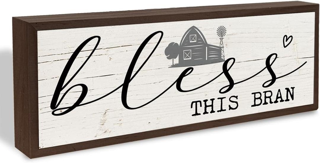 Bless This Barn Sign, Wall Decors Art, Decorative Wooden Signs Decor, Farmhouse Wall Decoration, Tabletop Decors, Country Style Home Decor, Bar Owner Gift 9.5x3.1x1 inches