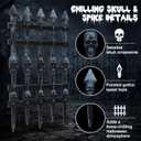 4 Pcs 11.8 x 19.6 Inch Halloween Wooden Skull Fence Cemetery Decoration