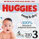 Huggies Size 3 Diapers, Snug & Dry Baby Diapers, Size 3 (16-28 lbs), 210 Count (6 Packs of 35)