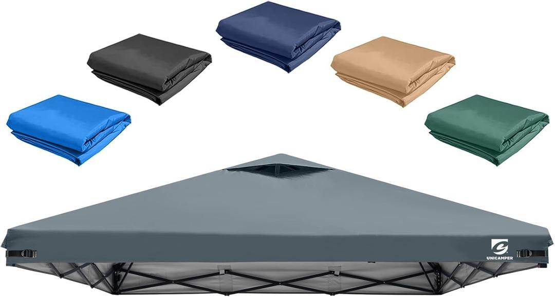 10x10 Pop Up Canopy Replacement Top Cover with Air Vent for Straight Leg Canopy Tent, Waterproof for Outdoor Garden Patio Camping Sun Shade (Light Gray)