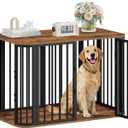 39.4'' Dog Crate Furniture, L Indoor Dog Kennel Dogs Cage, Modern Decorative Pet House for Small/Medium/Large Dogs, Anti-Chew & Anti-Escape, Kennel End Side Table, Rustic Brown DFC88701B