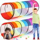 Seenelling 27.6 Inch Extra Large Play Tunnel for Kids Pop Up Crawl Tunnels Colorful Crawls Tube for Toddler Collapsible Tunnel Toy Gift with Breathable Mesh for Children Pet Indoor Outdoor (2 Pcs), 27.6 x 27.6 x 70.9 inches