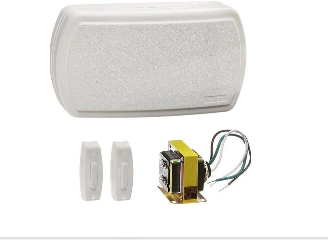 Broan-NuTone BK125LWH Builder Chimes Kit with Two Lighted Pushbuttons, White