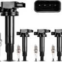 UF316 Ignition Coil Pack Set of 4 and 7090 Iridium Spark Plugs Fit for 1.5L L4 Prius 2001-2009, Prius C 2012-2019, Yaris 2006-2018, Echo 2000-2005, 2004-2006 S-cion xA/xB, Replace C1304, 5C1293