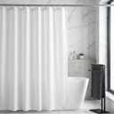 Waterproof Fabric Shower Curtain Liner, TPU Coated, PEVA-Free & Odorless, Hotel Quality, 3 Magnets, Rust-Proof Metal Grommets, Machine Washable, White, 72x72 Inch