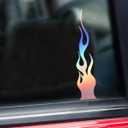 Car Flame Reflective Sticker, 4PCS Racing Sports Flame Side Rearview Mirror Stripe Decal, Self-Adhesive Motorcycle Exterior Helmet Sticker Decoration,Universal for Vehicles (Gradient)