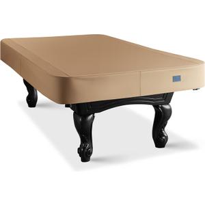 Heavy Duty Leatherette Billiard Pool Table Cover, Waterproof & Tearproof Cover for Pool Table 7/8/9FT (Wheat Brown, 8FT-(100"LX 56"WX 8H))