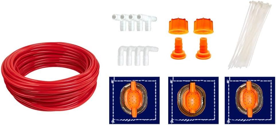 DIY Sprinkler Hose Kit for Inflatable Waterslides and Bounce Houses with 50 Foot PVC Tubing 3 Sprayer Heads Elbow and 3-Way Fittings Hose Connections and Zip Ties Customizable 11 Piece Set