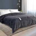 Electric Blanket King Size  Heated Blanket with Dual Control, 5 Heating Levels, 10 Hrs Auto Off, Soft Fleece Sherpa Flannel Warming Blanket for Bed, Machine Washable, 90×100", Grey