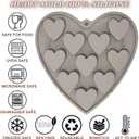 Heart Shaped Cake Pans Heart Silicone Mold for Baking, Large 2 Inches Molds, 10 Cavities Suitable for Ice Cube, Chocolate Mold, Valentines Silicone Molds (2, Grey) (Gray)