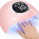 72W UV LED Nail Lamp, 2026 New Upgrade UV Light for Gel Nails with 18 Beads, 3 Timer Nail Dryer, LCD Display, Auto Sensor, Professional Nail Lamps for Gel Polish  Best Gifts, Pink Lamp