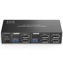 Displayport KVM Switch 2 Monitors 2 Computers 4K@144Hz USB3.0 KVM Switch for 2 Computers Share Dual Displays and 4 USB Devices Support Extended/Copy Mode with Desktop Controller