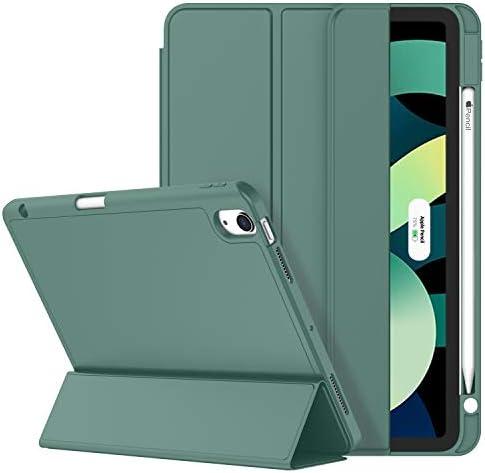 ZryXal iPad Air 11 Inch Case M3 (2025) / M2 (2024), iPad Air 5th (2022) / 4th Generation (2020) 10.9 Inch - Smart Cover with Pencil Holder and Soft TPU Back, Auto Wake/Sleep (New Midnight Green)