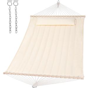 SUNCREAT Hammocks Replacement Hammock for Stand, 475 lbs Capacity, Two Person Backyard Hammock for Outside, Beige