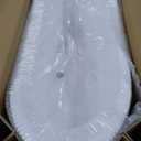 67" Lucite Acrylic Freestanding Bathtub, Double Slipper Shape Contemporary Soaking Tub with Toe-tap Chrome Drain, Slotted Overflow, cUPC Certified, Glossy White