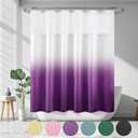 YI & ZE Waffle Weave Shower Curtain with Snap-in Fabric Liner Set, Hotel Style, Slub Textured Shower Curtain, 12 Metal Hooks Included, Waterproof & Washable Heavyweight Fabric, Purple, 72" W x 72" H