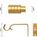 Gold Curtain Rods for Windows 30 to 52 Inch,3/4 Inch Curtain Rod Set For Indoor and Outdoor,Easy to Install