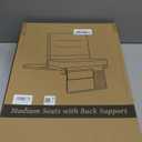 Stadium Seats with Back Support,Bleacher Chairs with Cushion, Portable Folding Stadium Chair with Removable Cushion and Large Pocket for School Events Sports Game(Black) (1 Pack-16.4"W x 11.4"D x 15.6"H)