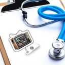 2 x Funny Nurse Badge Reel, Please Be Patient with Me RN Badge Buddy, Cute ID Work Badge Holder with Retractable Alligator Clip for Nurses RN EN Doctor Paramedic Teachers Medical Office Womens