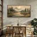 Extra Large Framed Landscape Mountain Wall Art for Living Room, 28x57 Inch