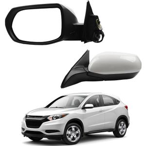 Dasbecan Left Driver Side Mirror Compatible with 2017-2022 Honda HRV with Power Glass, Manual Folding, Non-Heated, Platinum White Pearl Replace# 76258T7WA71 (3Pins)