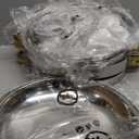 Gold 4 Pack Chafing Dishes for Buffet, 18/8 (304) Stainless Steel Food Pan with Lid, 6QT Round Chafing Dish Buffet Set Food Warmer, Food Warmers for Parties Buffet Catering Events Dinners