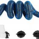 10FT RV Sewer Hose, EXTREME Heavy Duty 24 Mil TPE Material for Abrasion Resistance and Crush Protection, Camper Sewer Hose Kit with Pre-Attached Bayonet Fittings, 4-in-1 Adapter Elbow, Blue