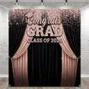 Frienda Large Class of 2026 Graduation Backdrop 5.9 x 6.6 ft Silver Congrats Grad Graduation Party Decoration Photo Props Prom Booth Banner Photography Background for College Party Decor Supplies