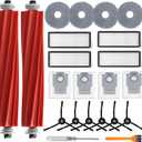 Accessories Kit for Roborock Qrevo S/ Qrevo Plus/ Qrevo Pro/ Qrevo MaxV 【Not for Q Revo】Robot Vacuum, 2 Main Brush Roller, 4 Hepa Filters, 4 Mop Pads, 4 Dust Bags, 6 Side Brush, 22 Pack Replacement Parts