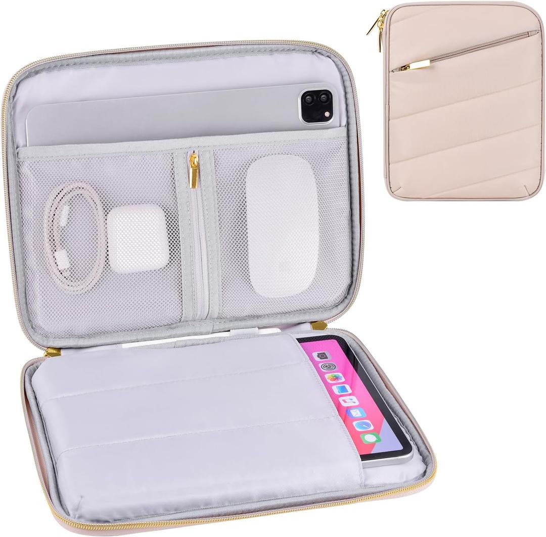9-11 Inch Carrying Sleeve, Puffy Tablet Case Bag for iPad Pro 11-in (M5), iPad 10.9 (10th Gen), iPad Air 11-in (M2), Galaxy Tab S9/S8 (Puffy Khaki, 9-11)