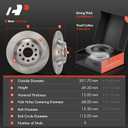 A-Premium 11.87 inch (301.7mm) Rear Solid Disc Brake Rotors + Ceramic Pads Kit Compatible with Select Audi Models - A6 2006-2011, A6 Quattro 2005-2010, 6-PC Set