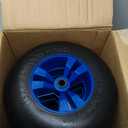 Beach Balloon Wheels, 13" Flat-Free Solid PU Beach Cart Tires Replacement Big Sand Wheels for Beach Buggy, Kayak Trolley, Canoe Cart, Rolling Walker, Garden Cart, Wheelchair & Buggy, 2-Pack (Black)