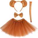 Animal Monkey Costume Soft Monkey Ears Headband Bowtie Tail Tutu Fancy Costume for Halloween Cosplay Party