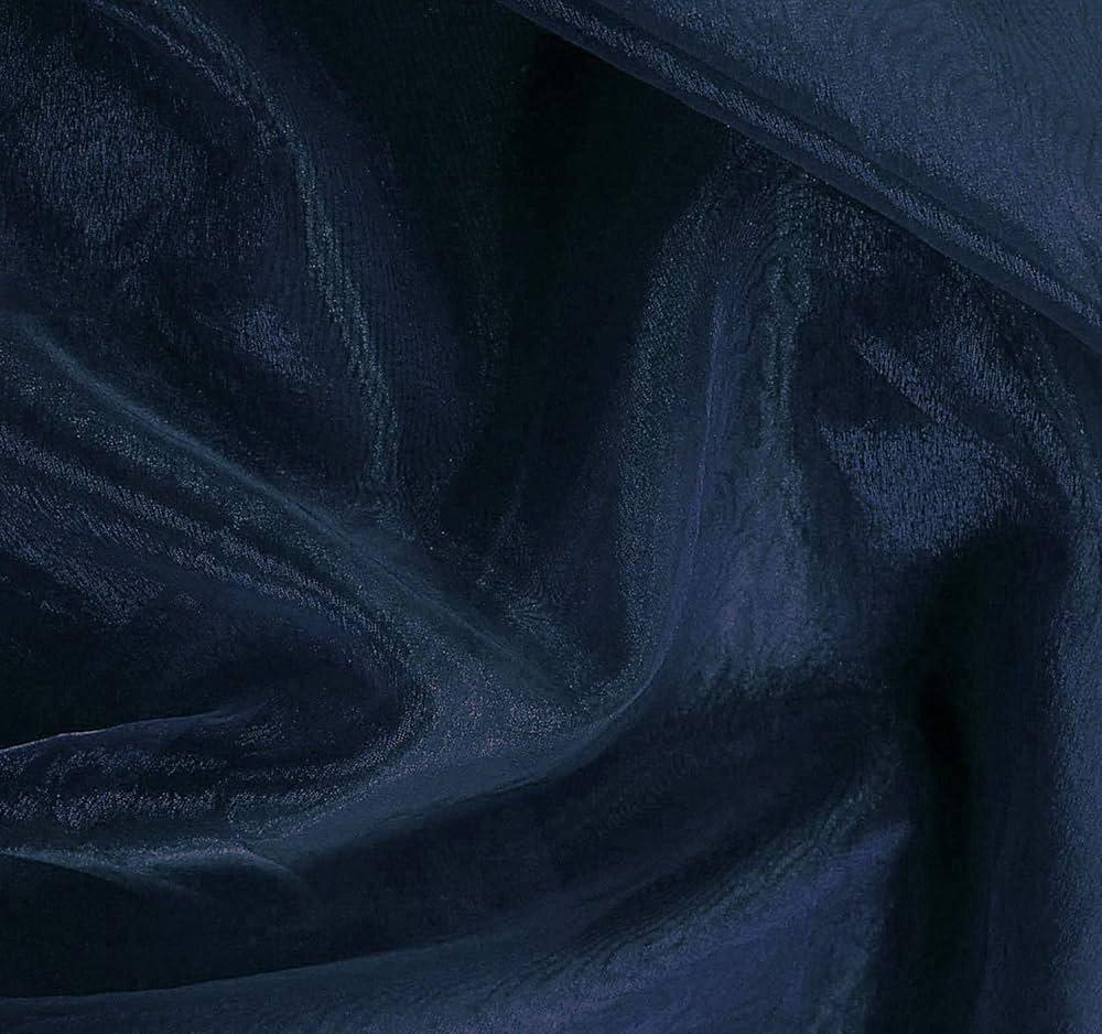 Size 41Inch x 71Inch.  Sheer Navy Blue Organza Fabric - Lightweight Decorative Material For DIY Crafts, Wedding Decor, Draping, and Gift Wrapping