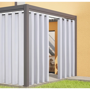 Outdoor Curtains for Patio Waterproof - Weatherproof Porch & Gazebo Curtains, Grommet Top and Tab Bottom Drape,2 Panel, 52" W x 84" L, White