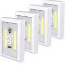 Closet Light, Battery Operated Tap Light, Super Bright Switch Light, Stick On Light, Wall Mount Under Cabinet Lighting, Push Night Light for Cupboard, Shed, Basements(4 Pack)