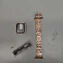 Compatible with Apple Watch Band 40mm for Women, Bling Bands Diamond Jewelry Replacement Metal Wristband Strap Shiny Bracelet with Crystal Protector Casefor iWatch Series SE/6/5/4